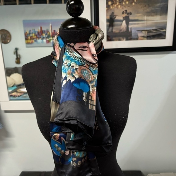 NWT❤️Baierlu 100% Silk Peking Opera Scarf - Picture 2 of 11